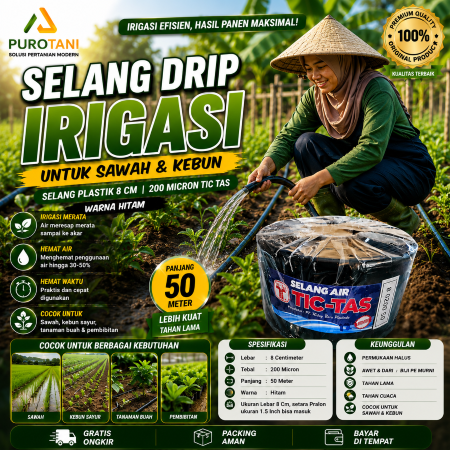 Selang Drip Irigasi Ukuran 8 CM Panjang 50 Meter TIC-TAS