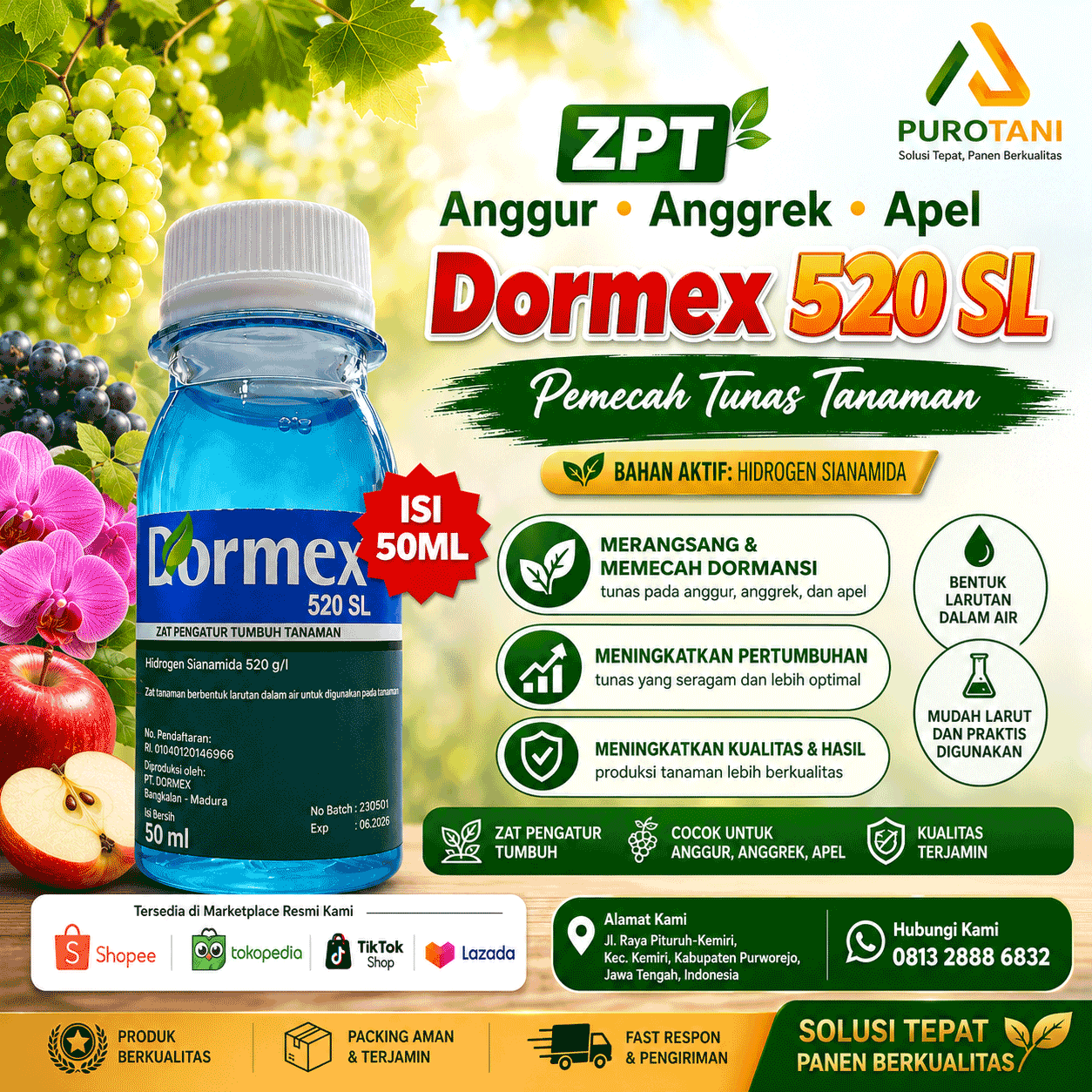 ZPT Anggur Anggrek Apel Dormex 520 SL