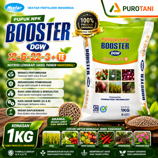 Pupuk NPK BOOSTER DGW 12-6-22-3+TE 1KG