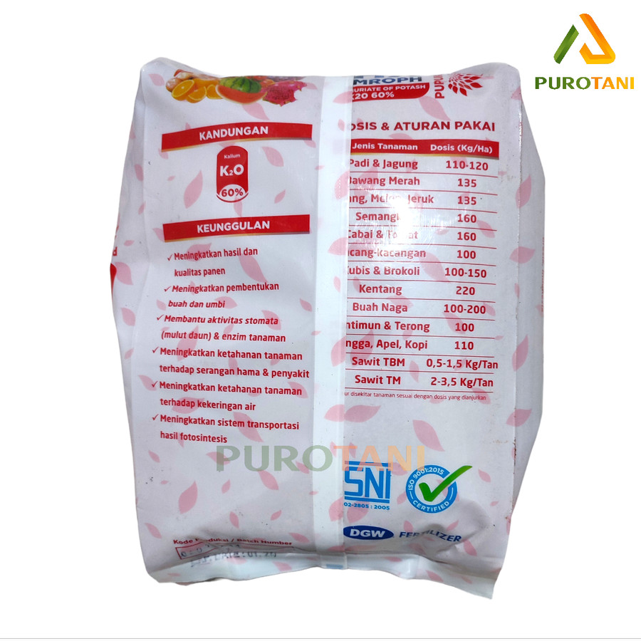 Pupuk KCL DGW HX MROPH K2O Kalium 60% 5KG - Gambar 2