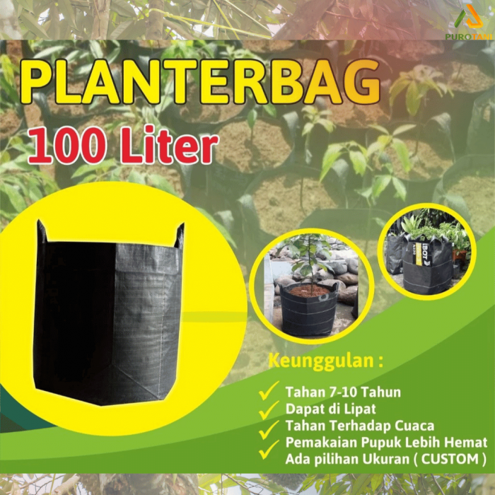Planter Bag 100 Liter Hitam Pot Tanaman Ukuran 50CM X 50CM