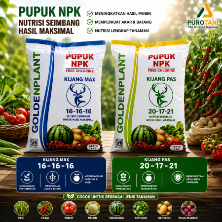Pupuk NPK Golden Plant Kijang 1KG Bebas Chlorin