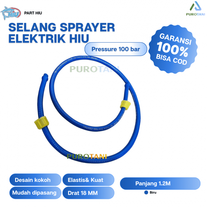 Selang Tangki Sprayer Elektrik Merk HIU Premium Serat Lentur Kuat