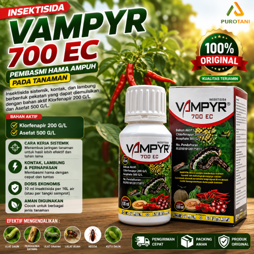 Insektisida VAMPYR 700 EC – Klorfenapir 200 G/L + Asefat 500 G/L