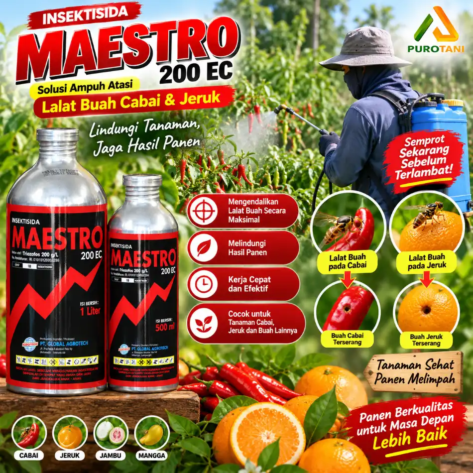 Insektisida Maestro 200 EC kemasan 500 ml dan 1 liter