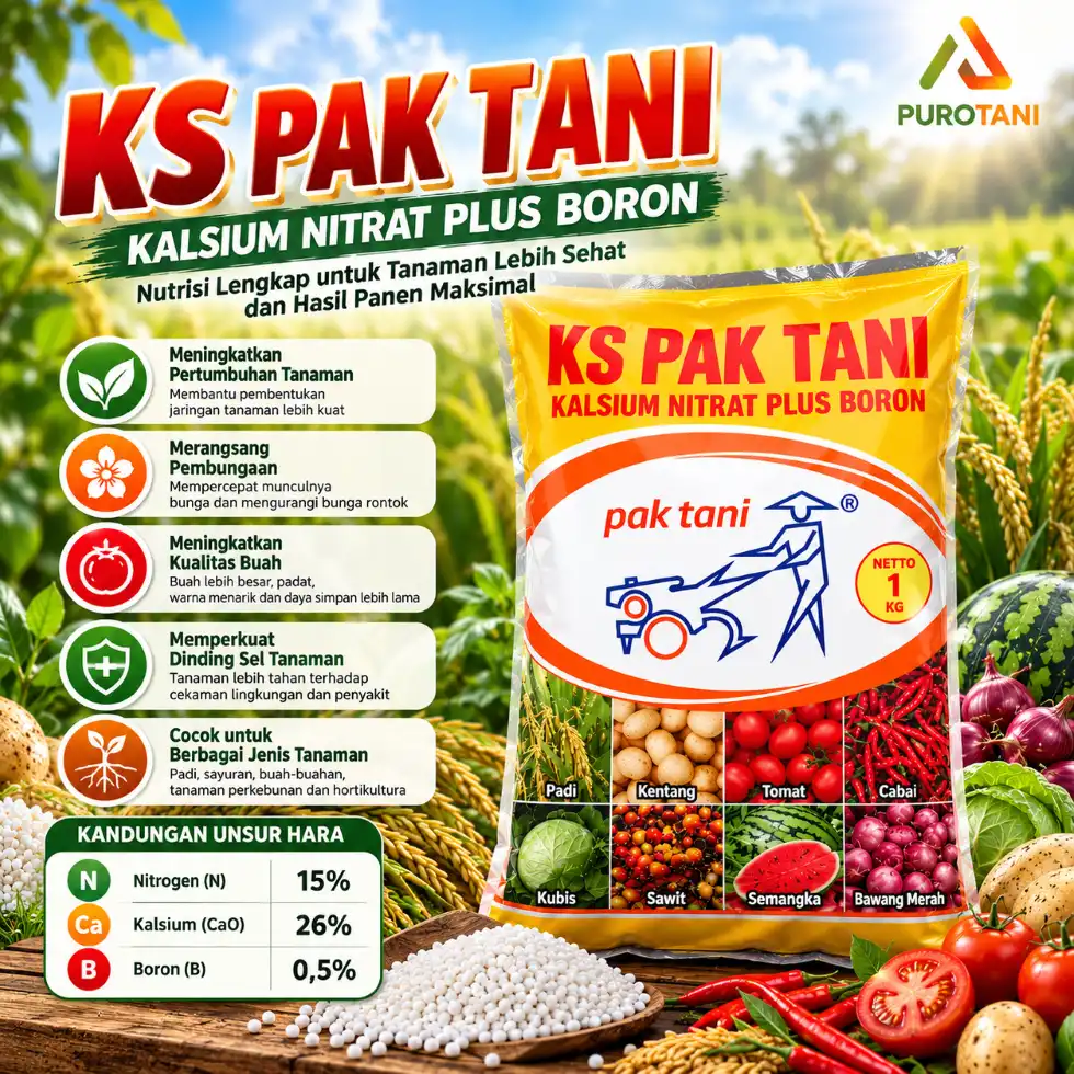 Pupuk KS Pak Tani Boron 1 Kg Kalsium Nitrat Plus Boron tersedia di PUROTANI.ID